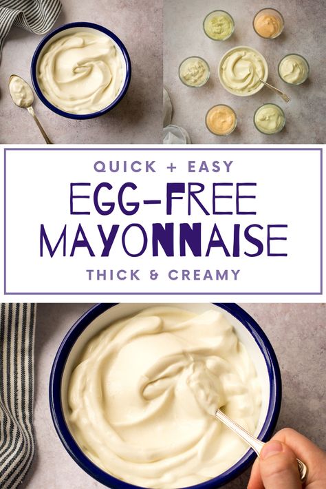 Egg Free Mayo Recipe, Egg Free Mayonnaise Recipe, Egg Free Mayo, Eggless Mayonnaise Recipe, Eggless Mayo, Vegan Jam, Vegan Mayonaise, Homemade Mayo Recipe, Homemade Mayonnaise Recipe