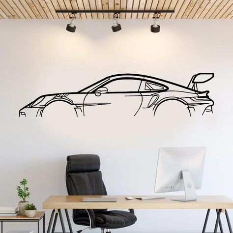 Car Silhouette Wall Art Sticker Vinyl Home Decor Automotive Service Center Garage Car Beauty Shop Decoration Decals Murals S610 2 🚗 Rev Up Your Space with Our Car Silhouette Wall Art Stickers! 🚗 Perfect for automotive enthusiasts, our Car Silhouette Wall Art Sticker adds a sleek and stylish touch to your garage, service center, beauty shop, or home. Made from high-quality vinyl, these decals are durable and easy to apply, bringing a modern automotive flair to any space. 🖼️ Features: • St... Wall Decal Pattern, Porsche Gt3 Rs, Car Silhouette, Silhouette Wall Art, Wall Art Sticker, Porsche Gt3, Car Wall Art, Popular Decor, Organic Decor