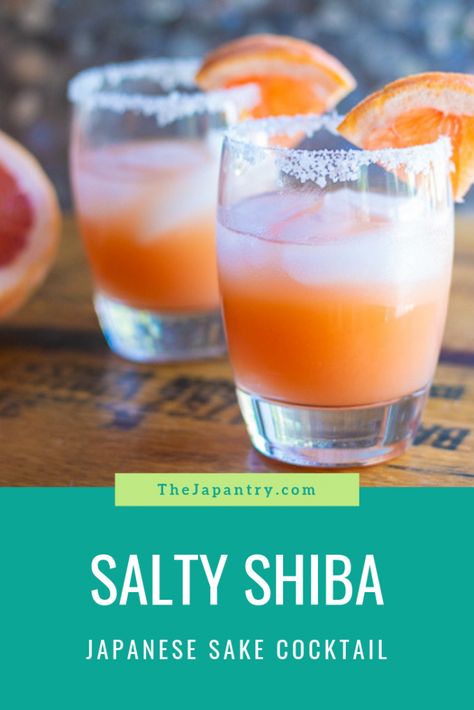 Salty Shiba (Shiba Dog) Cocktail Recipe |The Japantry Japan Cocktail, Progressive Dinners, Alc Drinks, Asian Feast, Kare Raisu, Dog Cocktail, Japanese Cocktails, Sake Cocktail, Easy Alcoholic Drinks