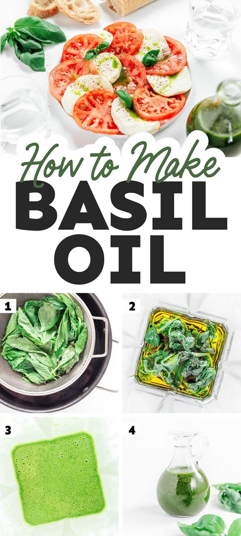 This Basil Oil recipe is so good you'll want to drink it. It's an herb oil that's a perfect addition to soup, salad, or crusty bread! It's vegan, gluten-free, low carb (and SO full of flavor). The perfect Italian condiment for making dinner fancy tonight! Fancy Fridge, Herb Oil Recipe, Dinner Fancy, Fridge Food, Herb Oil, Basil Olive Oil, Dipping Oil, Canning Vegetables, Olive Oil Recipes