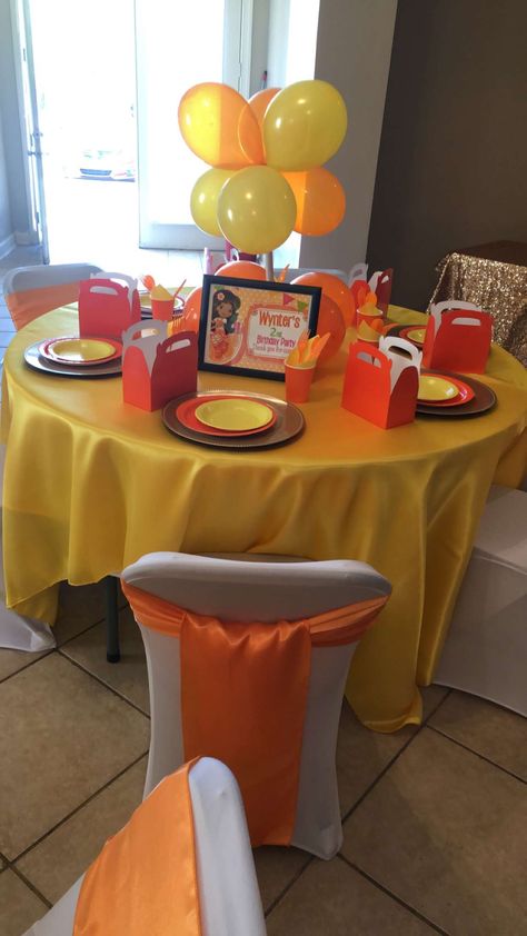 Orange Blossom Birthday Party, Orange Birthday, Orange Blossom, Birthday Theme, High Chair, Kids Party, Baby Kids, First Birthdays, Party Themes