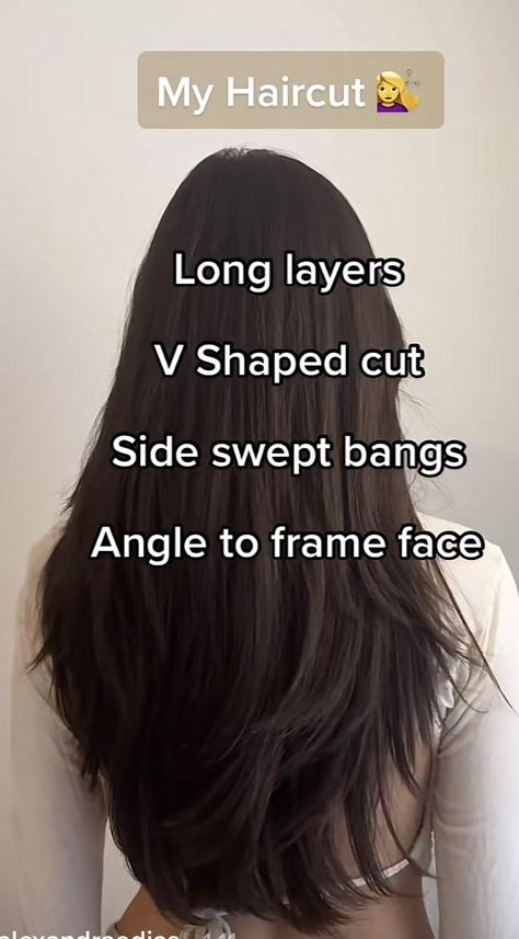 V Shaped Haircut Vs U Shaped, Layered Waist Length Hair, Medium Long Length Hair With Layers Straight, V Shaped Haircut With Layers Long Hair Side Bangs, I Shaped Haircut, Long Layers With Side Swept Bangs, Rebonded Hairstyles Medium, Long Haircut Round Face Straight, Haircut For V Shape Face