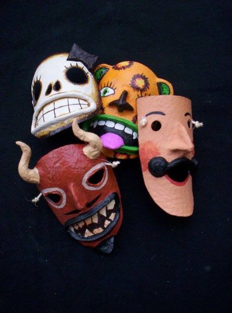 Estas hermosas máscaras de papel maché han sido elaboradas a mano por los maestros artesanos poblanos de Hilos en Nogada.... Mascara Papel Mache, Paper Mache Mask, Mexican Mask, Mexico Art, Mask Masquerade, Mexican Designs, Papel Mache, Masks Art, Mexican Culture