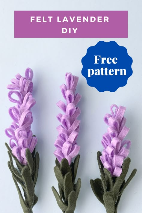 Felt Flowers Lavender, Easy Felt Flowers No Sew, Felt Lilac Flower Diy, Free Felt Flower Templates, Felt Flower Garden, Purple Felt Flowers, How To Make Felt Flowers Step By Step, Making Felt Flowers, Flower Felt Pattern