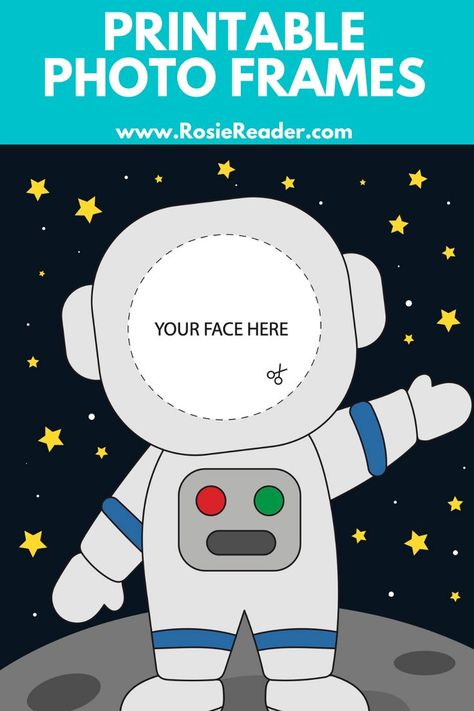 Here are printable photo frames with a space theme! These are perfect DIY party favors for a space theme party! Space Activities For Preschoolers, Astronaut Activities, Astronaut Craft, Astronaut Photo, Science Exhibition Ideas, Outer Space Activities, Shape Activities Kindergarten, Space Theme Classroom, Space Preschool