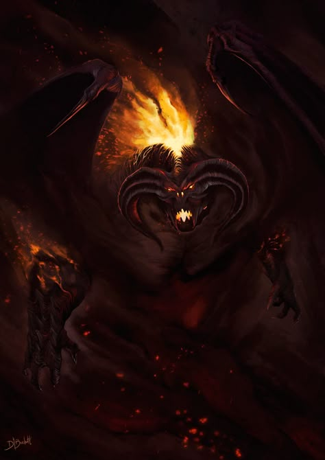 Balrog Art, Balrog Of Morgoth, Evil Knight, Shadow Of Mordor, Middle Earth Art, Cemetery Art, Fantasy Pictures, Dark Art Illustrations, Middle Earth