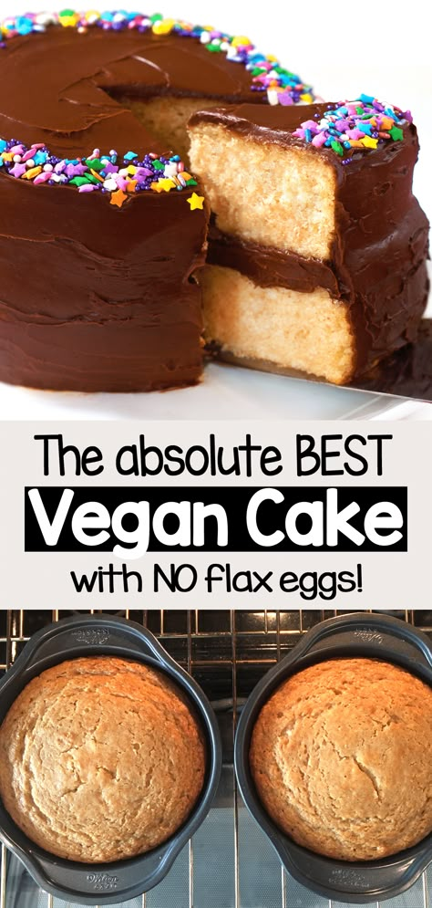 Best Vegan Cake, Best Vegan Cake Recipe, Vegan Cake Recipe, Vegan Baked Goods, Vegan Coconut Cake, Vegan Vanilla Cake, Flax Eggs, Vegan Feast, Vegan Lemon Cake