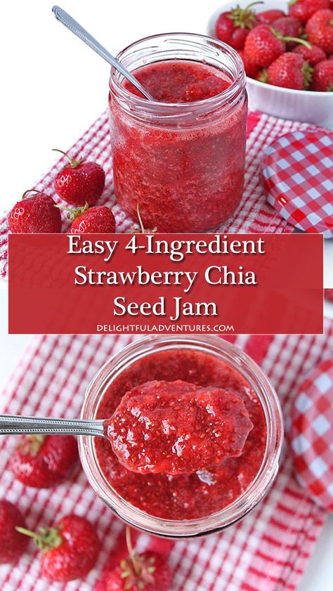 Chia Seed Strawberry Jam, Strawberry Jam With Chia Seeds, Chia Seed Jam Recipe, Good Protein Foods, Strawberry Chia Jam, What Is Healthy Food, Snack Sani, Chia Seed Jam, Healthy Foods To Make