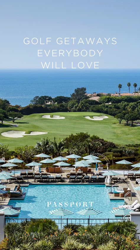 Waldorf Astoria Monarch Beach Resort & Club pool with a view of the golf course and ocean Couples Golfing, Golf Trips, Fun Experiences, Top Golf Courses, Golf Hotel, Hawaii Resorts, Golf Vacations, Summer Golf, Sea Resort