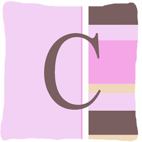 Letter C Initial Monogram - Pink Stripes Decorative Canvas Fabric Pillow Striped Artwork, C Initial, Pillow Form, Fabric Pillow, Initial Monogram, Vintage Candy, Letter C, Outdoor Pillow, Pillow Forms