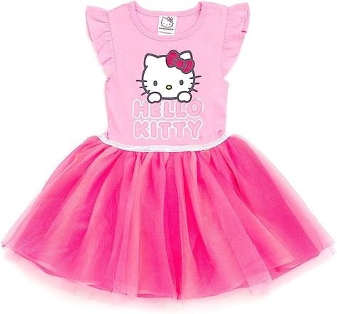 Hello Kitty Girls Tulle Dress Little Kid to Big Kid Pink Hello Kitty Quinceanera Dresses, Hello Kitty Birthday Outfit For Kids, Hello Kitty Birthday Outfit, Hello Kitty Tutu, Shop Hello Kitty, Hello Kitty Birthday Party, Hello Kitty Dress, Kitty Clothes, Girls Tulle Dress