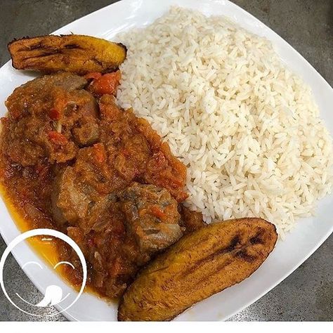 Reposting @chowcliq: Rice and stew with plantain😋😍😚 ChowCliq #TheOnlineRestaurant #Foodgasm #FoodIn1Click #FoodAtYourDoorstep #Foodie #rice #plantain #stew #meat #foodcoma #InstaFood #Foodgasm #Foodporn #Food #Medicine #sweet #dinner #lunch #breakfast #delish #delicious #hungry #hot #photo #foodpic #foodpics #photooftheday Plantain Stew, Rice And Stew, Rice Stew, Food Medicine, Bratz Inspired Outfits, Stew Meat, Inspired Outfits, Tandoori Chicken, Food Pictures