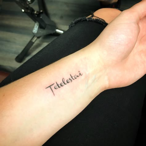 As His last words on the cross, Jesus said in Hebrew “Tetelestai- It is finished. Paid in full.” John 19:30 #tattoo #christian #believer #christiantattoo #womenstattoo #small #smalltattoo #bible Teletestai Tattoo, Tetalistai Tattoo, It Is Finished Tattoo Hebrew, Christian Hebrew Tattoo, Christian Hebrew Tattoos For Women, Hebrew Christian Tattoo, Saved Tattoo Christian, Christian Wrist Tattoos For Women, Dainty Biblical Tattoos