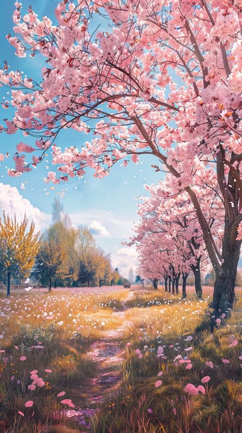 100+ Spring Phone Wallpapers With Seasonal Vibes Cute Scenery, Spring Phone Wallpapers, Cocoppa Wallpaper, Cute Flower Wallpapers, Spring Wallpaper, Cute Simple Wallpapers, Beautiful Landscape Wallpaper, Pretty Wallpapers Backgrounds, Anime Scenery Wallpaper