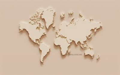 Mapa del mundo, arte creativo, beige yeso mapa del mundo, la textura de la pared, mundo, mapa de conceptos, mapa 3D Aesthetic World Map Wallpaper For Laptop, Beige Laptop Background Aesthetic, World Map Aesthetic Laptop Wallpaper, Beige Pc Wallpaper, Beige Wallpaper Laptop, Modern Interior Design Bedroom, Maps Aesthetic, Wallpaper Macbook, Wallpapers Ipad