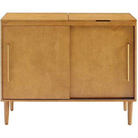 Arrives by Mon, Sep 12 Buy Everett Media Console in Acorn Finish at Walmart.com Midcentury Modern Tv Stand, Mid Century Modern Media Console, Mahogany Kitchen, Hanging Potted Plants, Sliding Cabinet Doors, 2 Door Accent Cabinet, Wood Media Console, Modern Media Console, Album Storage