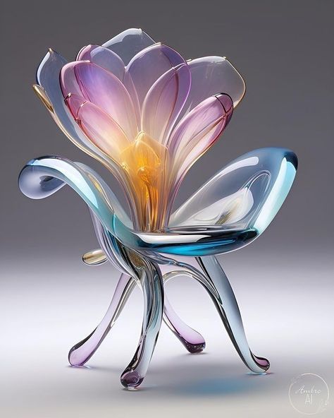 Glass Chair, Fantasy Furniture, Unusual Furniture, Art Studio Organization, Art Nouveau Decor, Interior Architecture Drawing, Futuristic Furniture, Unique Chair, Bench Decor