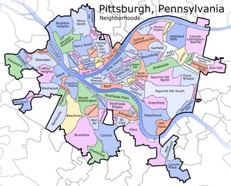 map of pittsburgh and surrounding areas | Free Printable Maps: Pittsburgh Map Pittsburgh Neighborhoods, Pittsburgh Pride, Pennsylvania History, Go Steelers, Apartment Stuff, Pittsburgh City, Printable Maps, Steel City, Pittsburgh Pennsylvania