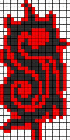 Slipknot Logo Perler Perler Bead Pattern / Bead Sprite Juggalo Perler Beads, Slipknot Cross Stitch, Slipknot Perler Beads, Perler Bead Grid Patterns, Slipknot Logo, Easy Perler Beads Ideas, Easy Pixel Art, Pixel Art Templates, Pony Bead Patterns