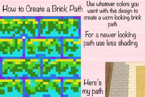 Acnh Paths Tutorial, Acnh Path Tutorials, Acnh Tutorial, Brick Paths, Animals Walking, Acnh Tips, Animal Crossing Tips, Acnh Path, Animal Crossing Island Inspo