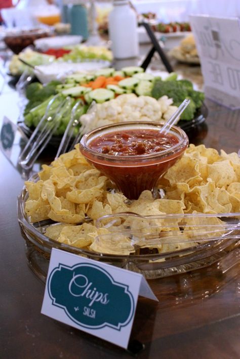 Chips And Salsa Platter, Chips And Salsa Serving Ideas, How To Serve Chips And Salsa At A Wedding, Serving Chips At A Party, Chip And Salsa Bar Wedding, Chips And Salsa Table Centerpiece, Salsa And Chips Display, Wedding Chips And Salsa, Chips And Salsa Centerpiece