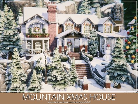 Practical Magic House, Xmas House, The Sims 4 Lots, Snow House, Magic House, Sims 4 House Design, Casas The Sims 4, Sims Building, Christmas Farm