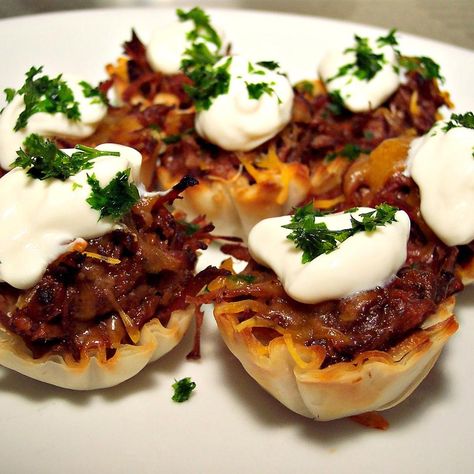 Phyllo Bites, Bison Recipes, Bison Meat, Bbq Spice, Noodle Recipe, Crowd Pleasing Appetizers, Trending Recipes, Tasty Recipe, Wild Game