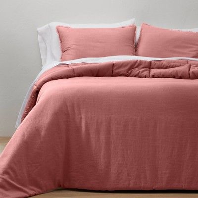 King/california King Heavyweight Linen Blend Comforter & Sham Set Rose - Casaluna™ : Target Casaluna Bedding, Linen Comforter, Rose Bedding, Comforter Bedding Sets, Weave Style, Queen Comforter, Queen Duvet, California King, Design Help