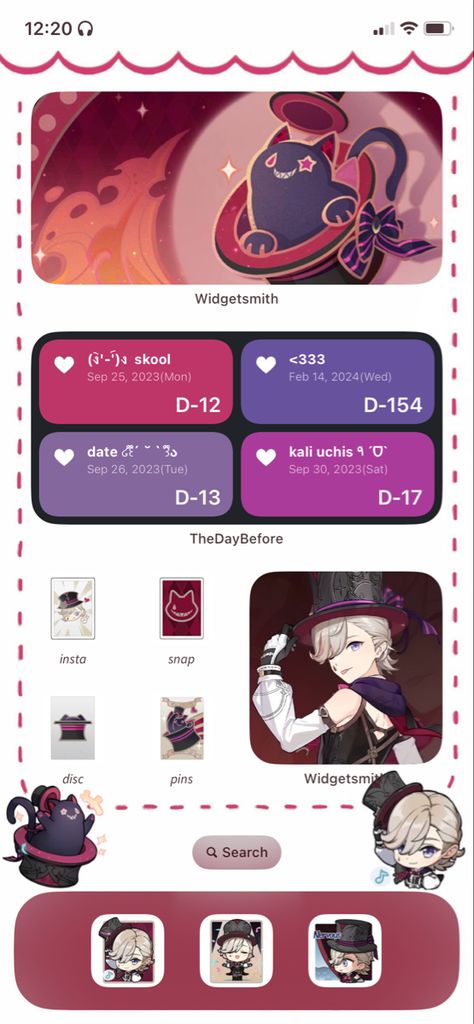 Genshin Impact Username Ideas, Genshin Iphone Layout, Genshin Impact Themed Phone, Genshin Ios Layout, Genshin Phone Layout, Genshin Impact Layout, Genshin Homescreen Layout, Genshin Themed Phone, Lyney Genshin Wallpapers