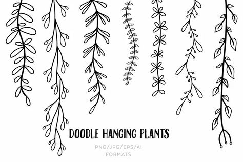 Hanging Plant Doodles, Leaf Doodles, Zentangle Dangles, Journaling Designs, Doodles Step By Step, Plant Doodles, Calendar Doodles, Plant Doodle, Flower Doodle