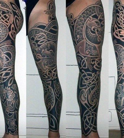 Guys Celtic Inspired Full Leg Sleeve Tattoo Designs Celtic Leg Sleeve, Celtic Sleeve Tattoos, Celtic Tattoo Designs, Tattoo Japanese Style, Sleeve Tattoo Designs, Full Sleeve Tattoo Design, Celtic Tattoo, Leg Tattoo Men, Leg Sleeve Tattoo