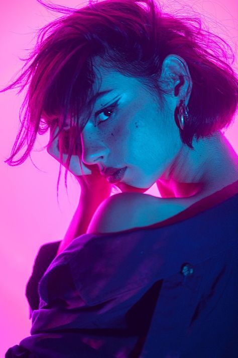 Colorful Portrait Photography, Neon Photography, Flower Women, Face Drawing Reference, Portrait Lighting, Body Reference Poses, Poses References, Colorful Portrait, Slingback Shoes