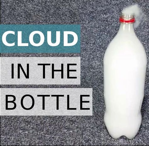 Put a cloud in a bottle. Cloud In A Bottle Experiment, Wacky Science, Cloud In A Bottle, Fun Experiments For Kids, Cool Science Projects, Homeschool Science Experiments, Grandma Camp, At Home Science Experiments, Kid Experiments