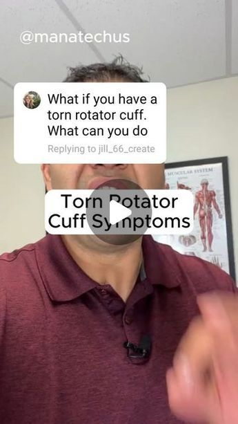 ManaTechUS on Instagram: "Replying to @jill_66_create here are the Torn Rotator Cuff Symptoms and Rotator Cuff Exercise to control pains. 💬 Comment And Share If This Rotator Cuff Exercise Helped Your Pain!   I hope I was able to help and answer your question.✌  dm for credit/removal #rotatorcuff #tornrotatorcuff #symptoms #rotatorcuffinjuries  #rotatorcuffexercises #rotatorcufftear #physicaltherapy" Exercises For Torn Rotator Cuff, Rotator Cuff Exercises Physical Therapy, Torn Rotator Cuff Exercises, Torn Rotator Cuff Symptoms, Rotator Cuff Rehab, Torn Rotator Cuff, Rotator Cuff Pain, Shoulder Rehab Exercises, Rotator Cuff Exercises