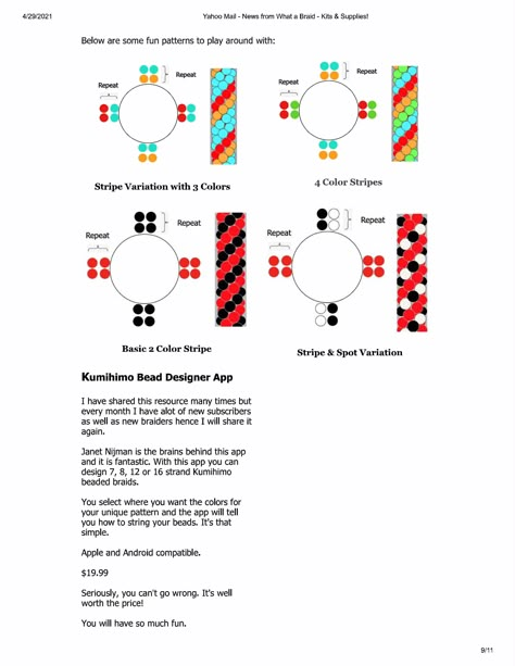 Free Kumihimo Patterns, Beaded Kumihimo Patterns, Kumihimo Beads, Kumihimo Tutorial, Beaded Kumihimo, Kumihimo Jewelry, Kumihimo Patterns, Braid Jewelry, Bling Crafts