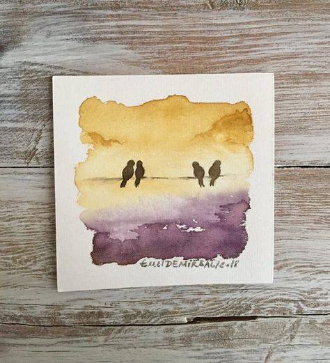 Love Bird Painting, Love Birds Painting, Watercolor Art Diy, Bird Sketch, Watercolor Art Paintings, Watercolor Water, Modern Art Decor, Soyut Sanat Tabloları, Love Bird