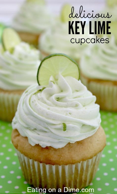 Delicious Key Lime Cupcakes - Eating on a Dime Coconut Cream Cupcakes, Key Lime Buttercream, Key Lime Recipes, Key Lime Cupcakes, Delicious Cupcakes Recipes, Lime Cupcakes, Torte Cupcake, Coconut Cupcakes, Coconut Recipes