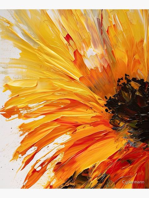 Abstract Sunflower Painting, Yellow Paintings, Paint Therapy, Yellow Abstract Painting, Yellow Gerbera, Paint Techniques, Yellow Bedroom, Watercolor Greeting Cards, Sunflower Painting