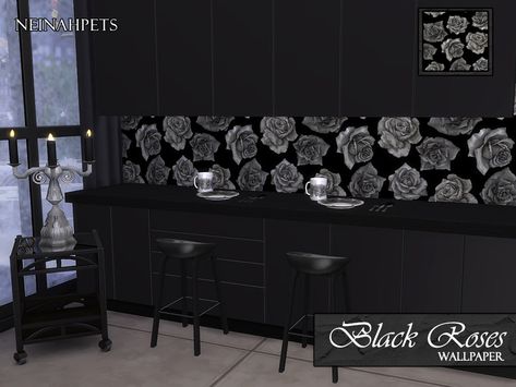 Black Luxury Bathroom, Black Roses Wallpaper, Kitchen Suite, Shabby Chic Dining, Autumn Dining, Bathroom Baskets, Roses Wallpaper, Black Roses, Luxury Wallpaper