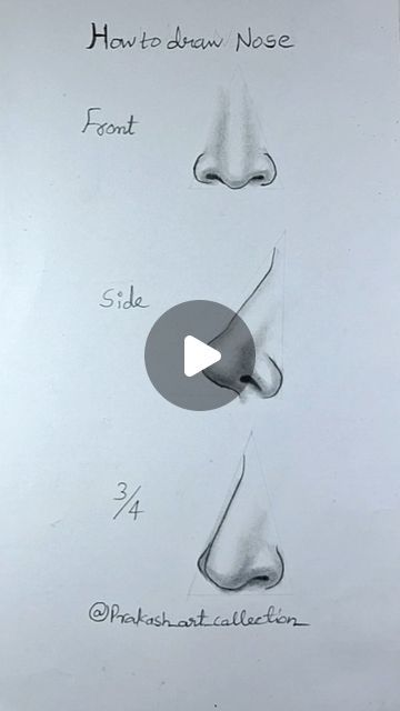 Nose Pencil Sketch, Drawing Ideas Nose, Nose Pencil Drawing, Nose Sketching, How To Draw Noses, Drawing Noses, Nose Sketch, Sketch Nose, Draw Noses