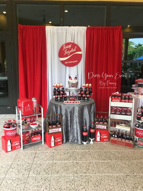 Teen birthday party Coca Cola Party Theme, 30th Birthday Party Themes, Coca Cola Party, Teen Birthday Party, 68 Birthday, Coca Cola Decor, Coca Cola Brands, Jack And Coke, Music Themed Parties