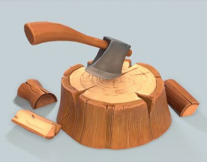 Stylized Tree, Props Concept, Environment Props, Low Poly Games, Autodesk Maya, Casual Art, Wood Games, 3d Concept, Game Props