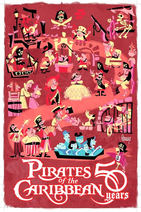 Vintage Disney Prints, Disneyland Artwork, Vintage Disney Aesthetic, Disney World Art, A Pirates Life For Me, Vintage Disney Art, Pirates Life For Me, Vintage Disney Posters, A Pirates Life