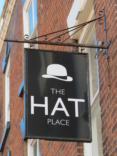 Hat Displays, Sign Bracket, Hat Bar, Hat Display, Hat Stores, Shop Sign, Apparel Shop, Village Life, Maybe One Day