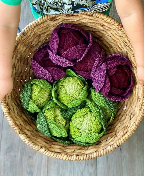 Crochet Cabbage, Crochet Vegetables, Childrens Kitchens, Food Vegan, Crochet Food, Gifts For Farmers, Handmade Sellers, Eco Gifts, Vegan Gifts