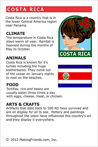 El tiempo en Costa Rica tiene sol la mayor parte del año, pero tienen mucha lluvia de mayo a octubre. Costa Rica Activities, Costa Rica Animals, Around The World Theme, Spanish Basics, Geography For Kids, Country Studies, Teaching Geography, Country Facts, Homeschool Geography