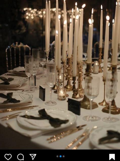 Candle lit wedding reception