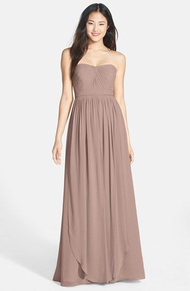 Jenny Yoo 'Aidan' Convertible Strapless Chiffon Gown (Regular & Plus Size) | Nordstrom Groomsman Attire, Sand Wedding, Jenny Yoo Bridesmaid, Jenny Yoo Collection, Rose Bridesmaid Dresses, Bridesmaid Dressing Gowns, Gown Plus Size, Pink Bridesmaid Dresses, Jenny Yoo