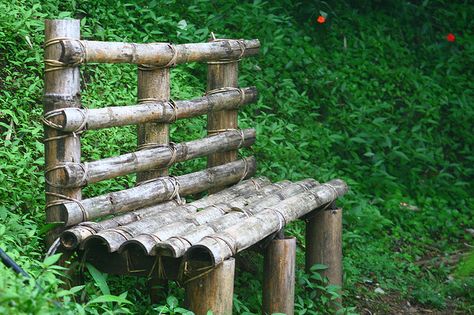 bamboo bench | bamboo bench Bamboo Ideas, Bamboo Bench, Garden Path, Garden Paths, Workbench, Apothecary, Stepping Stones, Bedroom Interior, Handmade Crafts