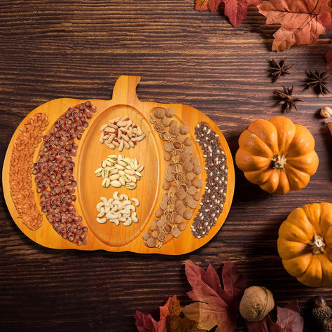 hallowee, tray Meat Cheese Board, Wooden Serving Platter, Pumpkin Snack, Wood Serving Platter, Wooden Serving Platters, Thanksgiving Snacks, Fruit Cookies, Halloween Party Snacks, Large Pumpkin